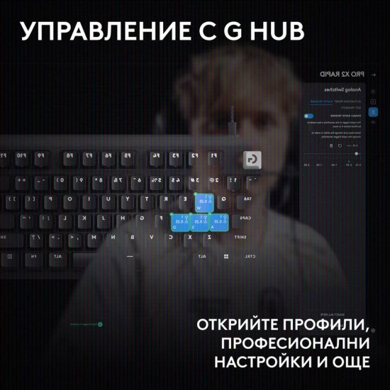 Геймърска механична клавиатура Logitech G Pro X2 RAPID TKL, Magnetic Analog Linear Switch - Бял