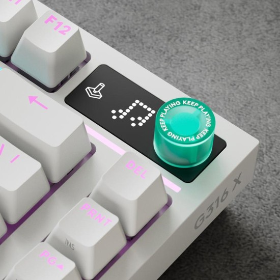 Геймърска механична клавиатура Logitech G316 X 75 - Hot-Swappable Tactile Switch - Бял