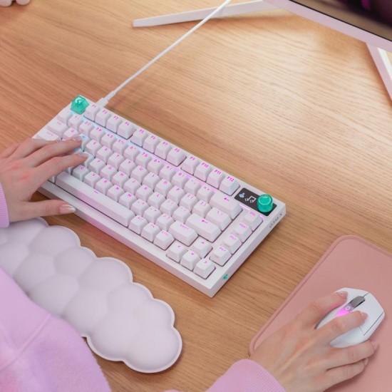 Геймърска механична клавиатура Logitech G316 X 75 - Hot-Swappable Tactile Switch - Бял