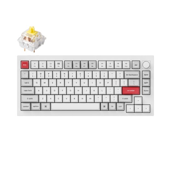 Клавиатура Keychron Q1 Pro White-Grey QMK TKL K Pro Banana Switch RGB LED PBT