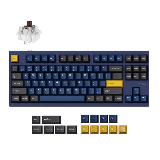 Механична клавиатура Lemokey L4 QMK TKL Navy Blue - Keychron Super Brown Switch