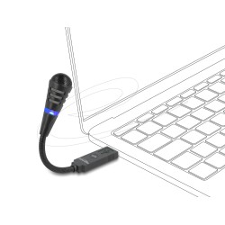 Микрофон с гъвкаво рамо Delock 66499 - USB и Mute бутон