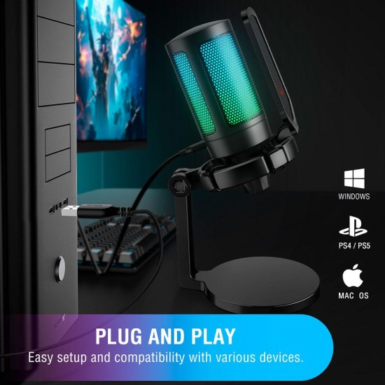 Настолен микрофон FIFINE A6NEO RGB - Black Настолен микрофон FIFINE A6NEO RGB - Black