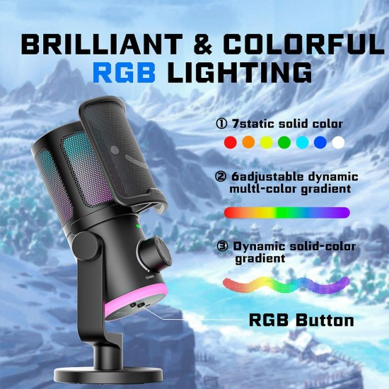Настолен микрофон FIFINE AM6 RGB - Black Настолен микрофон FIFINE AM6 RGB - Black