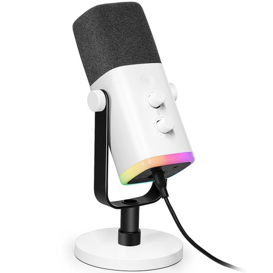 Настолен микрофон FIFINE AM8 Dynamic RGB XLR/USB - White Настолен микрофон FIFINE AM8 Dynamic RGB XLR/USB - White