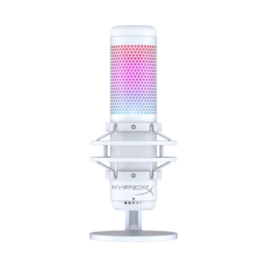 Настолен микрофон HyperX QuadCast S White, USB, 3.5 mm
