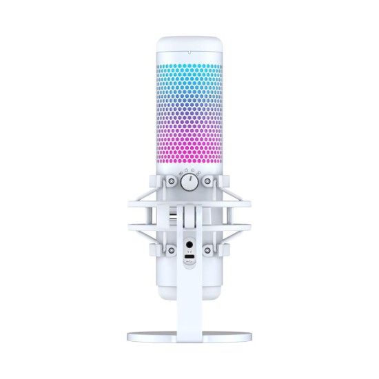 Настолен микрофон HyperX QuadCast S White, USB, 3.5 mm