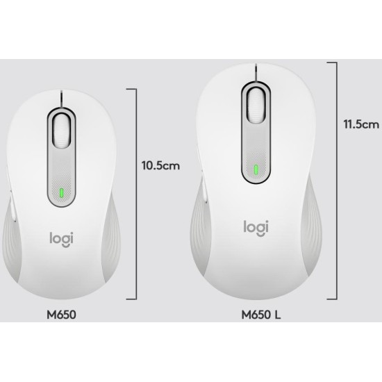 Безжична Мишка Logitech Signature M650 for Business, Бяла