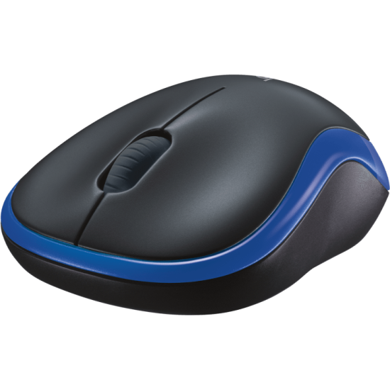 Безжична оптична мишка LOGITECH M185, USB, Син/Черен