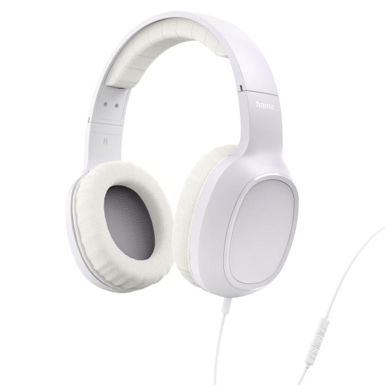 HAMA Слушалки с микрофон "Fun C", USB-C, водач за кабел от едната страна, бели