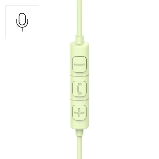 HAMA Слушалки с микрофон "Fun C", USB-C, водач за кабел от едната страна, зелени