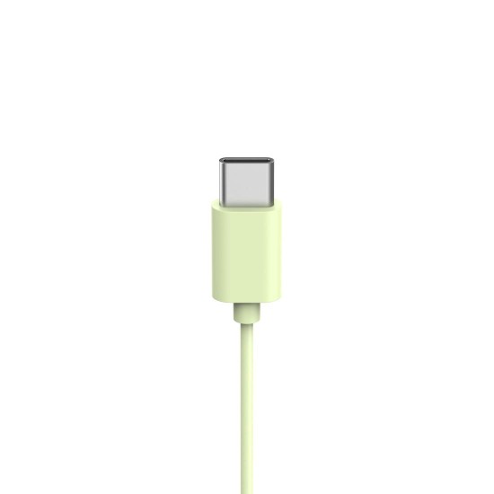 HAMA Слушалки с микрофон "Fun C", USB-C, водач за кабел от едната страна, зелени