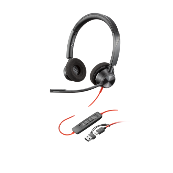 Слушалки HP Poly BW 3320 Stereo, USB-C+USB-C/A