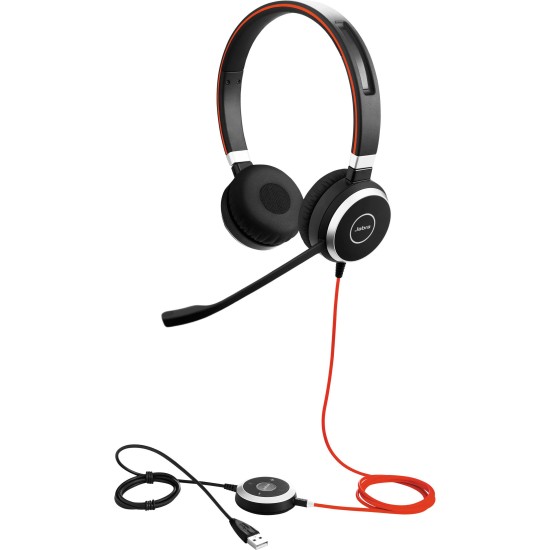 Слушалки Jabra Evolve 40 Stereo, Микрофон, Черни