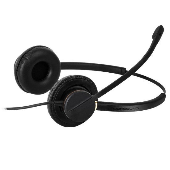 Слушалки с микрофон Addasound Crystal 2872 Duo, UC,QD, черно/златно