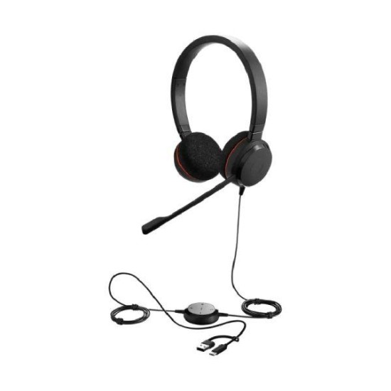 Слушалки с микрофон Jabra Evolve 20 MS Stereo USB-C/А Adapter