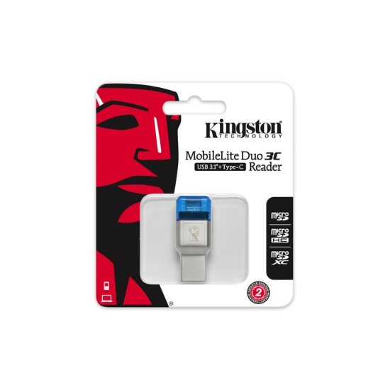 Четец за карти KINGSTON MobileLite Duo 3C, USB 3.1 + Type-C