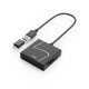 HAMA Четец за карти USB, USB-A, с USB-C адаптер, USB 3.2 Gen1, SD/micro-SD/CF/MS