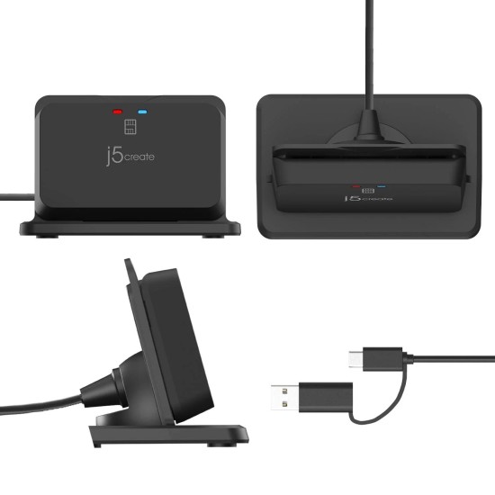 j5create JUR261-N USB Smart card/CAC reader картов четец със стойка