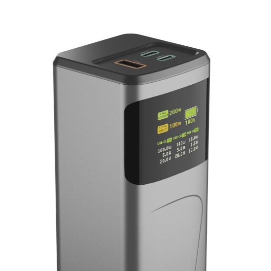 HAMA Външна батерия „High Power“, 200 W, 24000 mAh, 2x USB-C, USB-A, бързо зареждане HAMA Външна батерия „High Power“, 200 W, 24000 mAh, 2x USB-C, USB-A, бързо зареждане