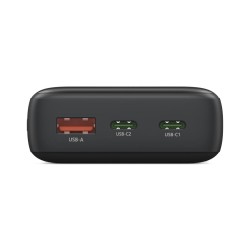 HAMA Външна батерия "PD10-W20", 10000 mAh, 3 изхода: 2 x USB-C, USB-A, Бързо зареждане