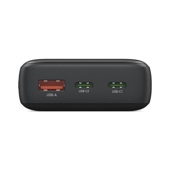 HAMA Външна батерия "PD10-W20", 10000 mAh, 3 изхода: 2 x USB-C, USB-A, Бързо зареждане