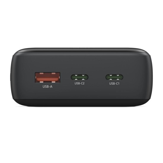 HAMA Външна батерия "PD20-W20", 20000 mAh, 3 изхода: 2 x USB-C, USB-A, Бързо зареждане