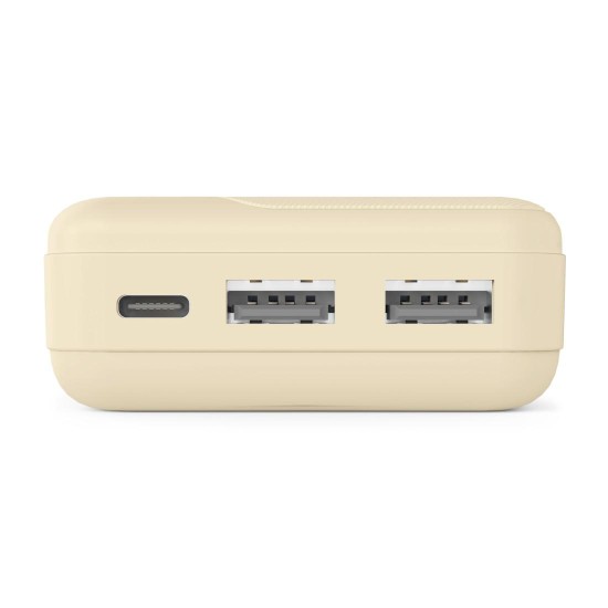HAMA Външна батерия "Pocket 10", 10000 mAh, Изходи: 2x USB-A, бежов