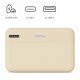 HAMA Външна батерия "Pocket 10", 10000 mAh, Изходи: 2x USB-A, бежов