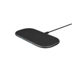 Безжично зарядно RAPOO XC260, Qi, Двойно, 7.5W/10W, Черен