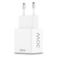 HAMA Бързо мини зарядно, 30 W, 1x USB-C, 1x USB-A, PD, бял HAMA Бързо мини зарядно, 30 W, 1x USB-C, 1x USB-A, PD, бял