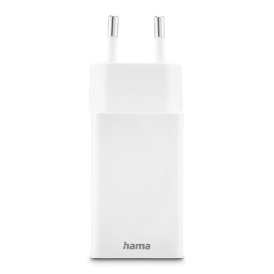 HAMA Бързо мини зарядно, 45 W, 1x USB-C - 1x USB-A, PD, бяло HAMA Бързо мини зарядно, 45 W, 1x USB-C - 1x USB-A, PD, бяло