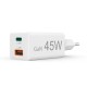 HAMA Бързо мини зарядно, 45 W, 1x USB-C - 1x USB-A, PD, бяло HAMA Бързо мини зарядно, 45 W, 1x USB-C - 1x USB-A, PD, бяло