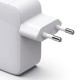 HAMA Бързо зарядно, 30 W, GaN, 2x USB-C, с разтегателен кабел 0.7м, бял
