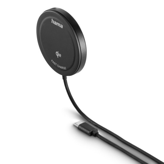 HAMA Безжично зарядно устройство Qi2, 15 W, черно,