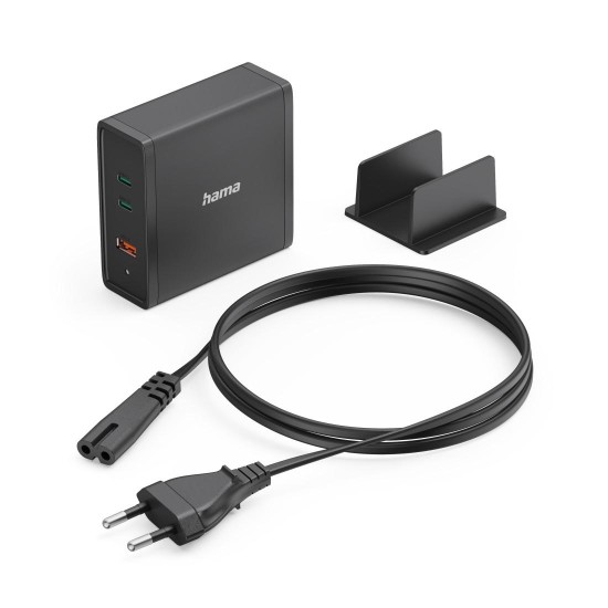 HAMA Зарядна станция 140W, USB-C, 3 порта, GaN, Power Delivery (PD)