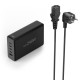 HAMA Зарядна станция 240 W, GaN, Fast Charger, 4 x USB-C, 1 x USB-A, PD