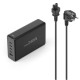 HAMA Зарядна станция 240 W, GaN, Fast Charger, 4 x USB-C, 1 x USB-A, PD