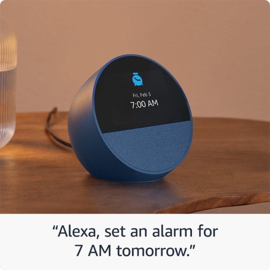 Смарт часовник Amazon Echo Spot 2024 , гласов асистент, Blue Смарт часовник Amazon Echo Spot 2024 , гласов асистент, Blue