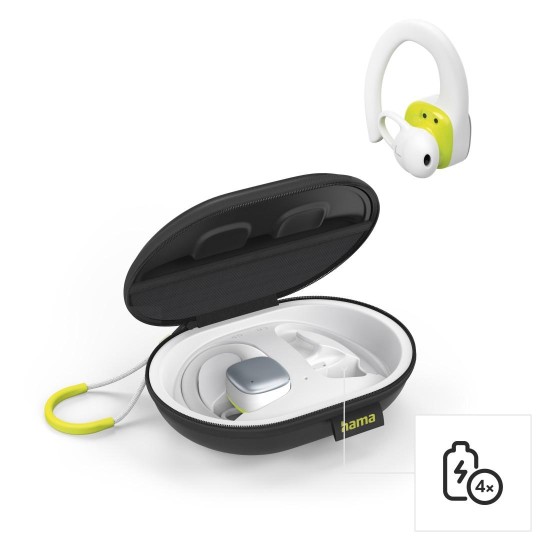 Блутут слушалки Hama "Spirit Athletics" Bluetooth®, True Wireless, Ear Hook, бяло/жълто