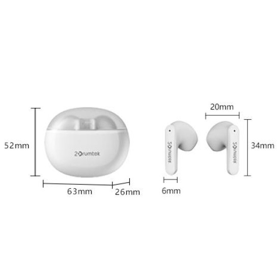 Блутут слушалки-тапи A4tech B20 2Drumtek, True Wireless, Бели