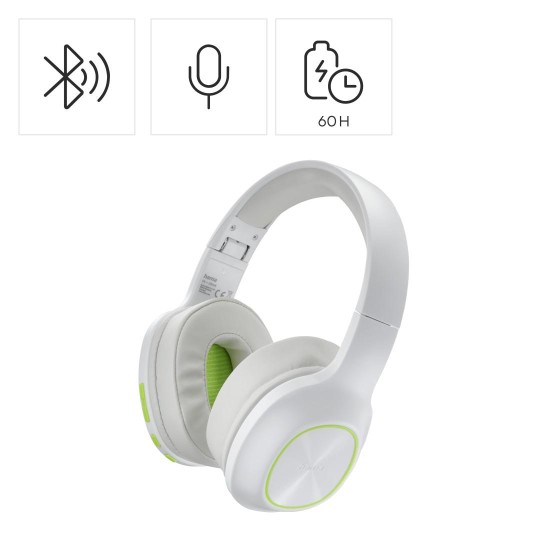 HAMA Блутут Слушалки "Spirit Calypso III", Over-Ear, Bass Boost, Fold, бял