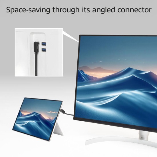 ACT Кабел USB-C 10Gbps, 60W, 0.5м, конектори на 90° up/down angled