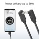 ACT Кабел USB-C 10Gbps, 60W, 1м, конектори на 90° up/down angled ACT Кабел USB-C 10Gbps, 60W, 1м, конектори на 90° up/down angled