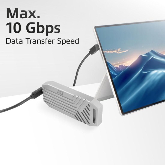 ACT Кабел USB-C 10Gbps, 60W, 1м, конектори на 90° up/down angled ACT Кабел USB-C 10Gbps, 60W, 1м, конектори на 90° up/down angled