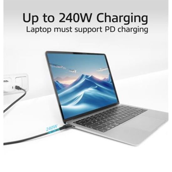 ACT Кабел USB-C - USB-C, 0.5 м / USB4, 20Gbps, 240W