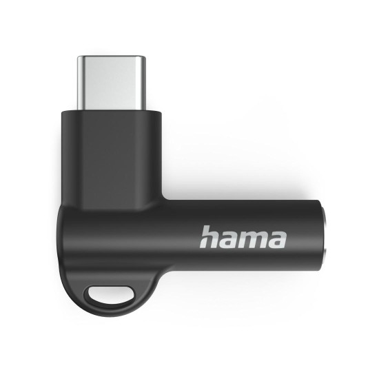 Адаптер Hama, USB-C – 3,5 mm жак, Aux, 90°, 201701