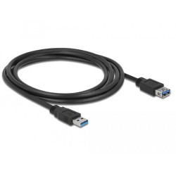 Delock Кабел удължителен екраниран USB 3.0 Type-A мъжко > USB 3.0 Type-A женско 2.0 m black