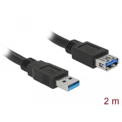 Delock Кабел удължителен екраниран USB 3.0 Type-A мъжко > USB 3.0 Type-A женско 2.0 m black