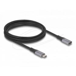 Delock Удължителен кабел USB-C, 40 Gbps, PD 240W, 2 м, сив
